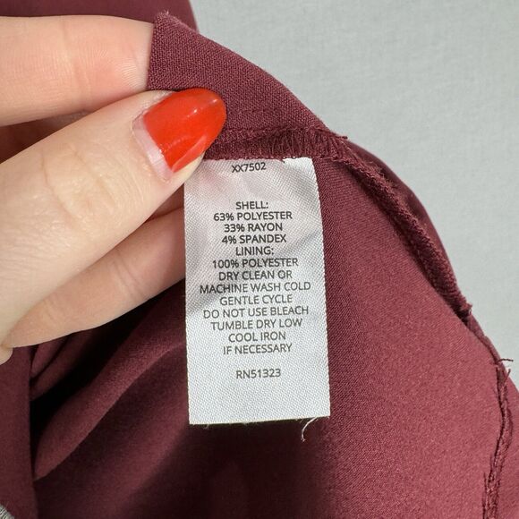 Halogen Womens Dress XXL Burgundy Midi Shift Cocktail Retro Modest Office Chic - Picture 12 of 12